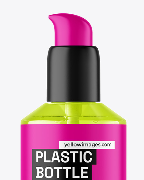 Clear Cosmetic Bottle with Pump Mockup