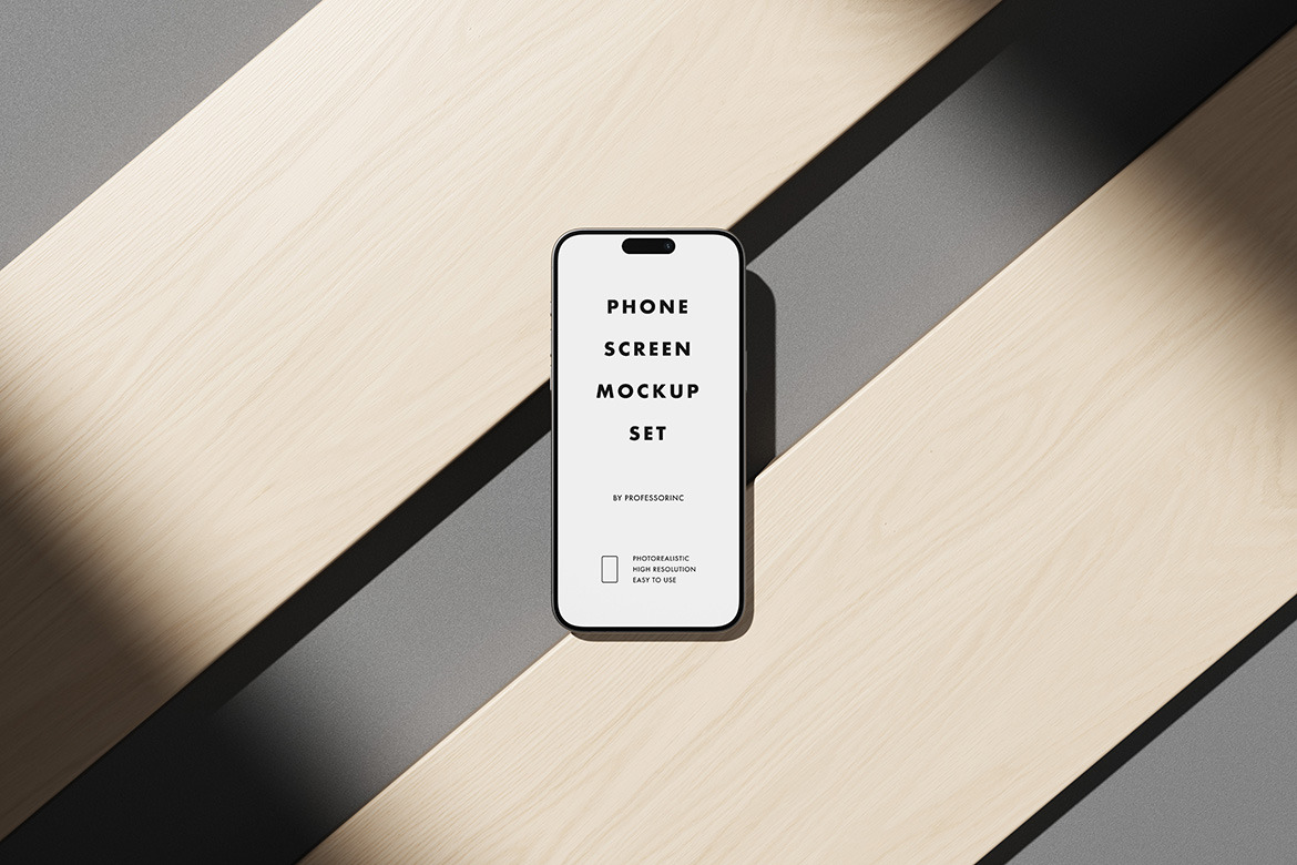 iPhone 15 Pro Max Screen Mockup Set iPhone 15 Pro Max Screen Mockup Set