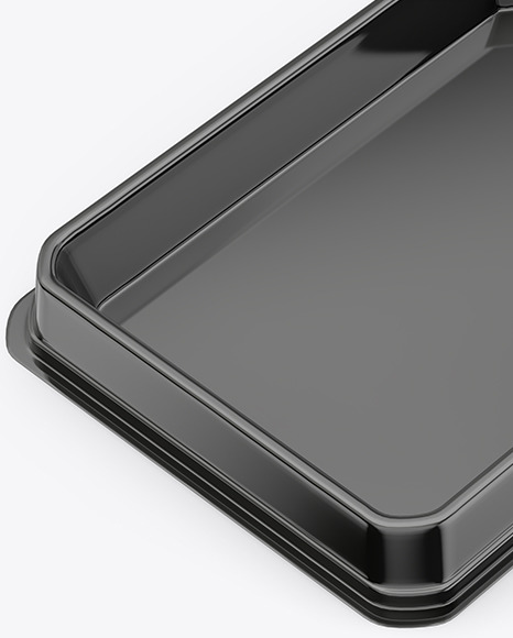 Glossy Plastic Food Tray Mockup