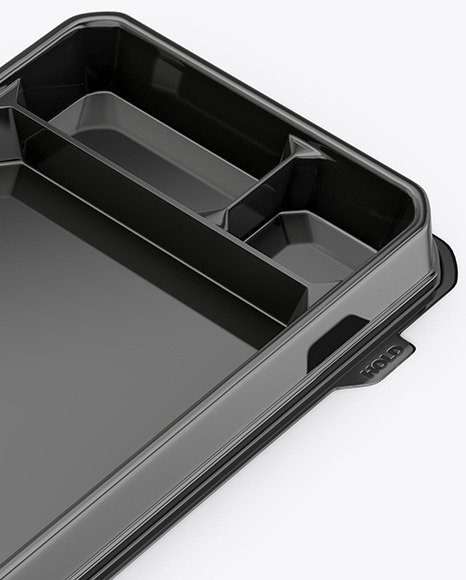 Glossy Plastic Food Tray Mockup