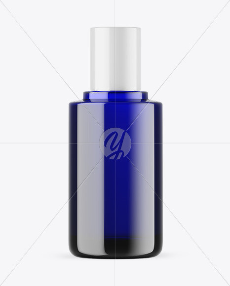 Blue Cosmetic Bottle Mockup