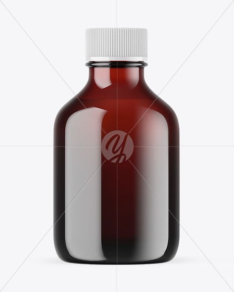 Dark Amber Glass Essential Oil Bottle Mockup