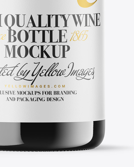 Amber Glass White Wine Bottle Mockup