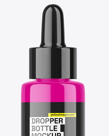 Glossy Dropper Bottle Mockup