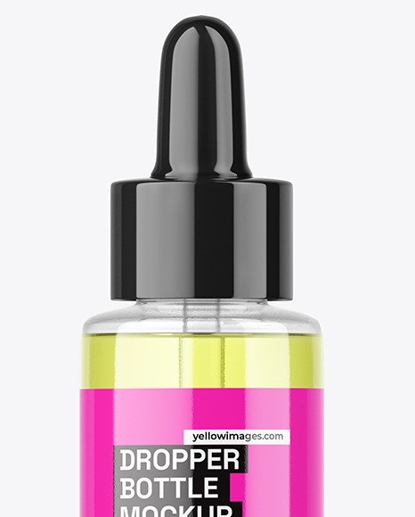 Clear Glass Dropper Bottle Mockup
