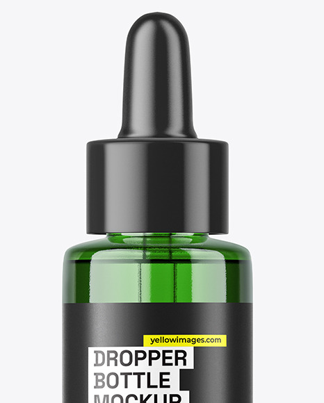 Green Glass Dropper Bottle Mockup