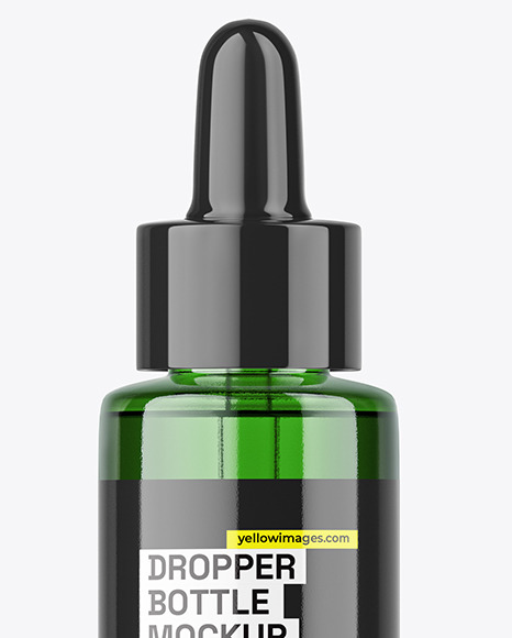 Green Glass Dropper Bottle Mockup
