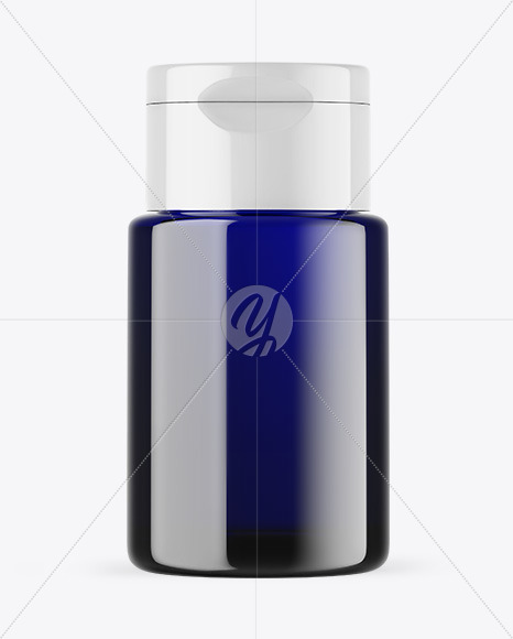 Blue Cosmetic Bottle Mockup