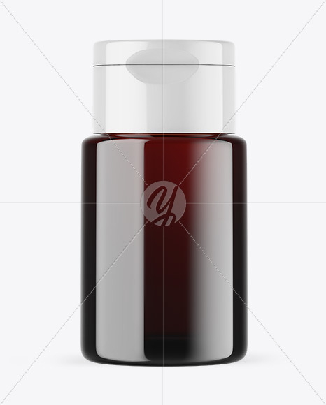 Dark Amber Cosmetic Bottle Mockup