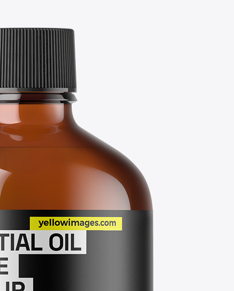 Amber Glass Essential Oil Bottle Mockup