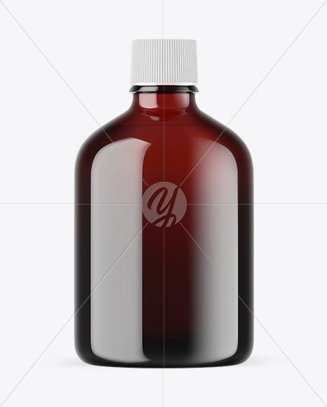 Dark Amber Glass Essential Oil Bottle Mockup