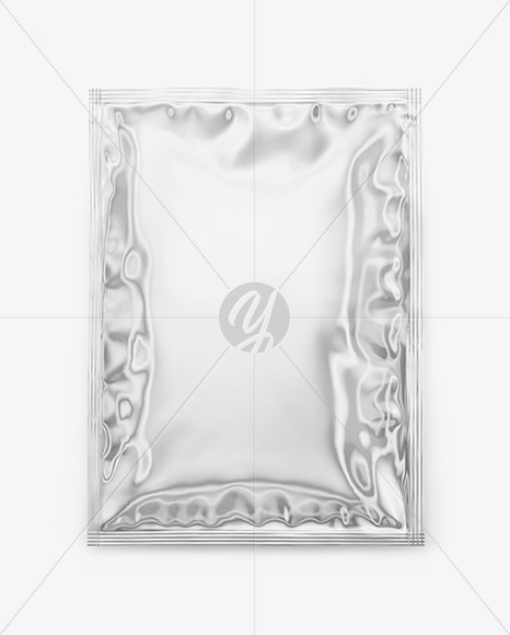 Glossy Metallic Sachet Mockup