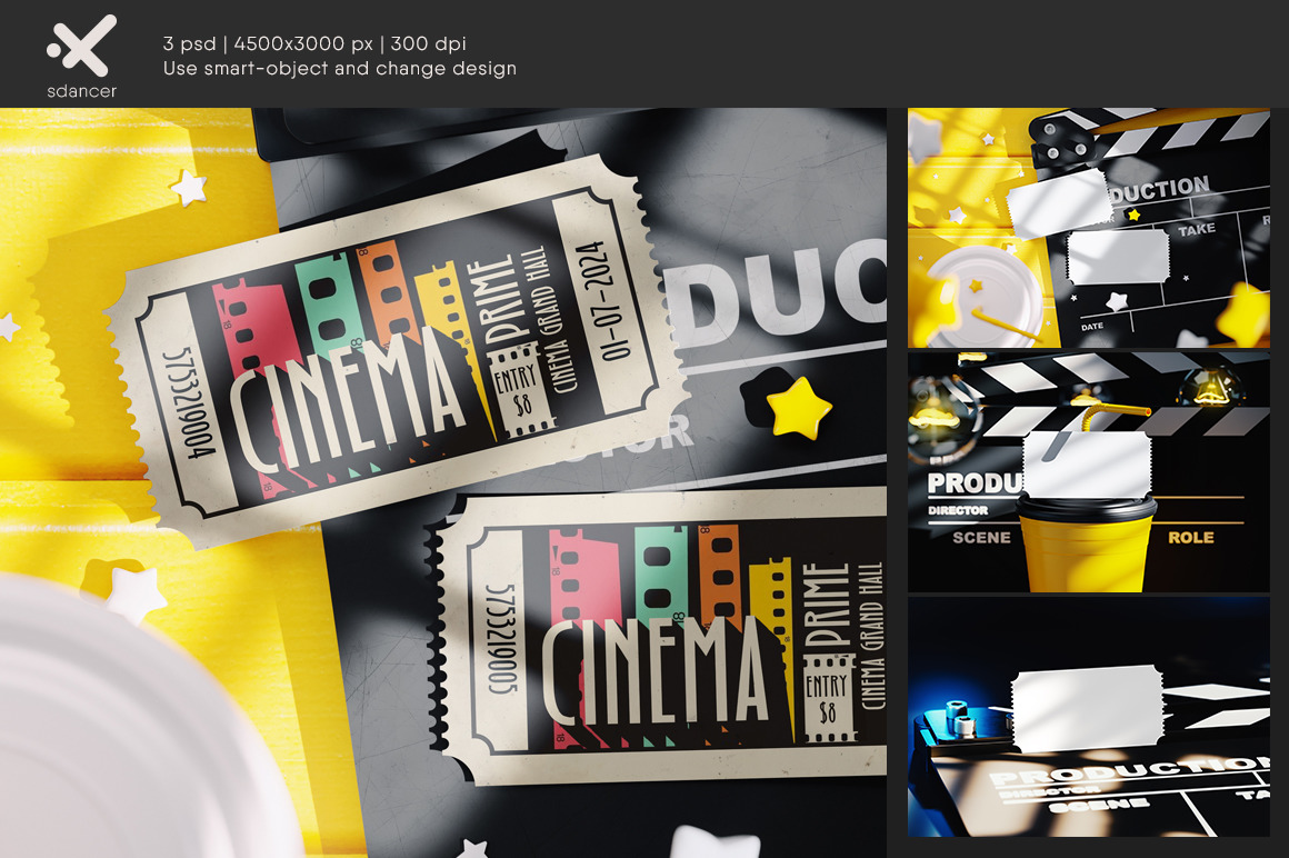 Cinema Ticket Mockup