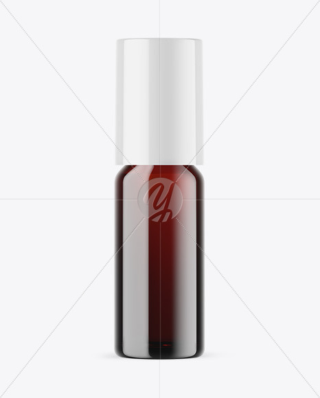 Dark Amber Glass Essential Oil Bottle Mockup