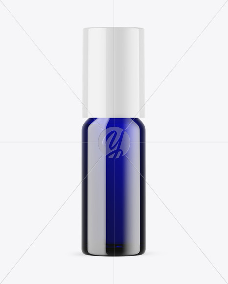 Blue Glass Essential Oil Bottle Mockup