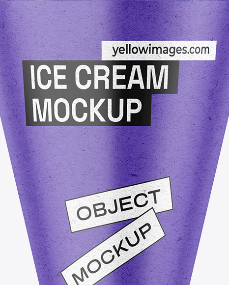 Ice Cream w/ Kraft Cone Mockup