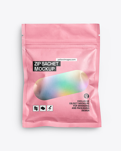 Matte Sachet with Zip Lock Mockup