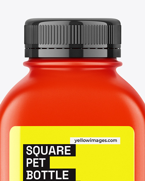 Matte Square PET Bottle Mockup