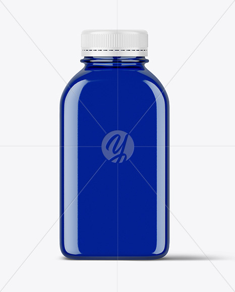 Blue Square PET Bottle Mockup