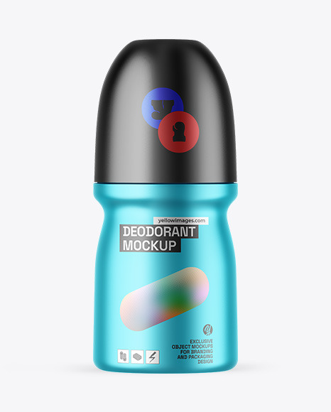 Matte Metallic Deodorant Mockup - Matte bottle mockup