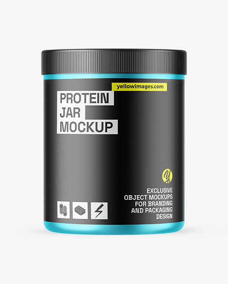 Matte Metallic Protein Jar Mockup