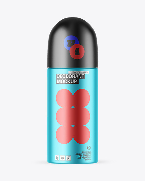 Matte Metallic Deodorant Mockup - Matte bottle mockup