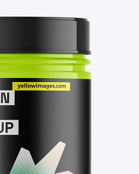 Glossy Protein Jar Mockup