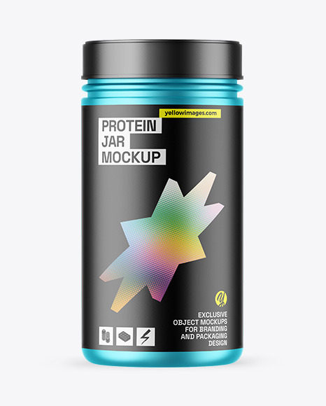 Matte Metallic Protein Jar Mockup