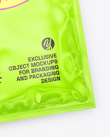 Glossy Sachet Mockup