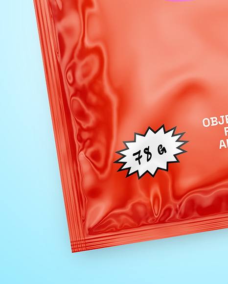 Glossy Sachet Mockup