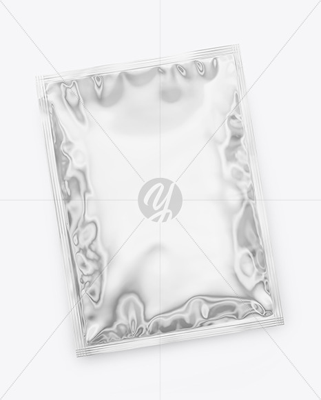 Glossy Metallic Sachet Mockup