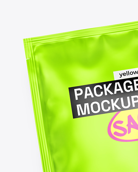 Matte Metallic Sachet Mockup