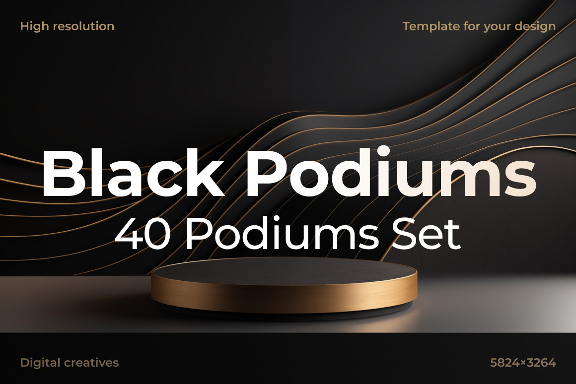 Black Podiums ❊ Background Set Black Podiums ❊ Background Set