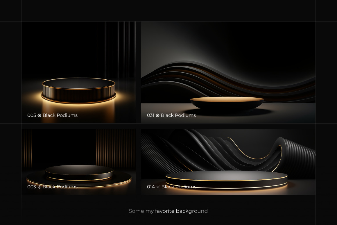 Black Podiums ❊ Background Set