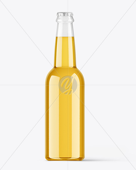 Clear Glass Beer Bottle Mockup