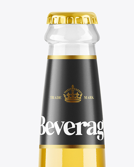 Clear Glass Beer Bottle Mockup