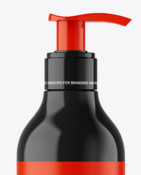 Glossy Cosmetic Bottle with Pump Mockup