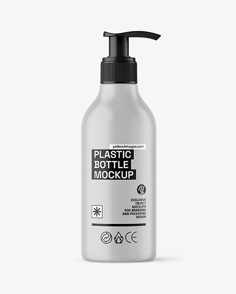 Matte Cosmetic Bottle with Pump Mockup