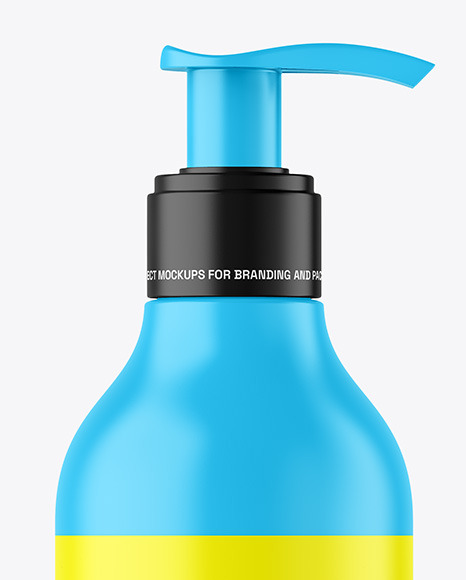 Matte Cosmetic Bottle with Pump Mockup