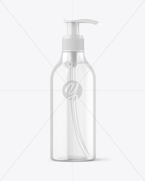 Clear Cosmetic Bottle with Pump Mockup