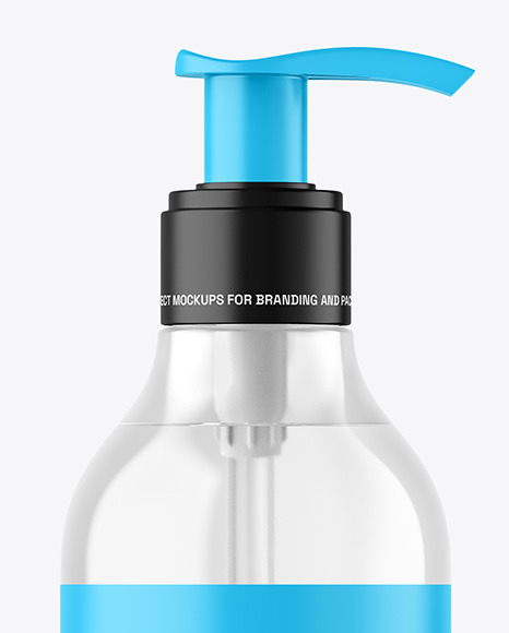Clear Cosmetic Bottle with Pump Mockup