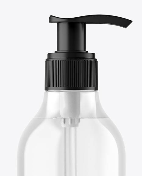 Clear Cosmetic Bottle with Pump Mockup