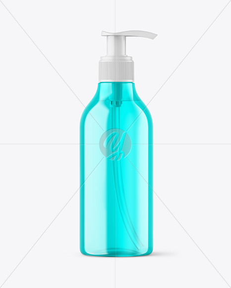 Color Plastic Cosmetic Bottle with Pump Mockup Color Plastic Cosmetic Bottle with Pump Mockup
