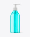 Color Plastic Cosmetic Bottle with Pump Mockup