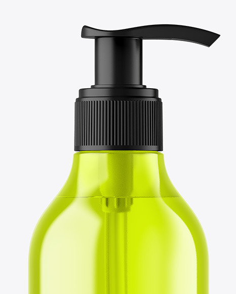 Color Plastic Cosmetic Bottle with Pump Mockup Color Plastic Cosmetic Bottle with Pump Mockup