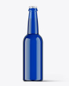 Blue Beverage Glass Bottle Mockup Blue Beverage Glass Bottle Mockup