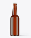 Amber Glass Beer Bottle Mockup