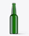 Green Beverage Glass Bottle Mockup