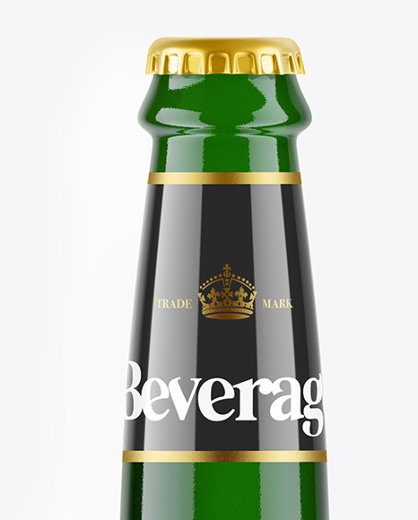 Green Beverage Glass Bottle Mockup