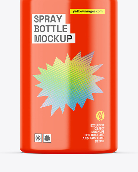 Glossy Spray Bottle Mockup